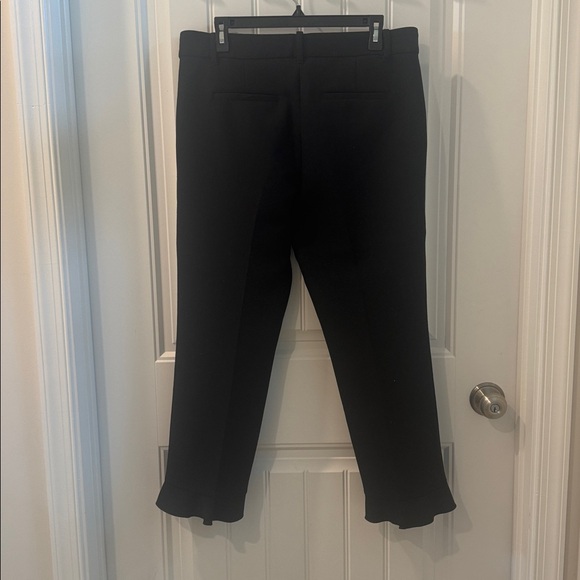 ANN TAYLOR Black Straight Ruffle Hem Pants Size 10 EUC $109 KL - Picture 9 of 15